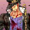 Captain Jotaro Kujo Blood paint by numbers