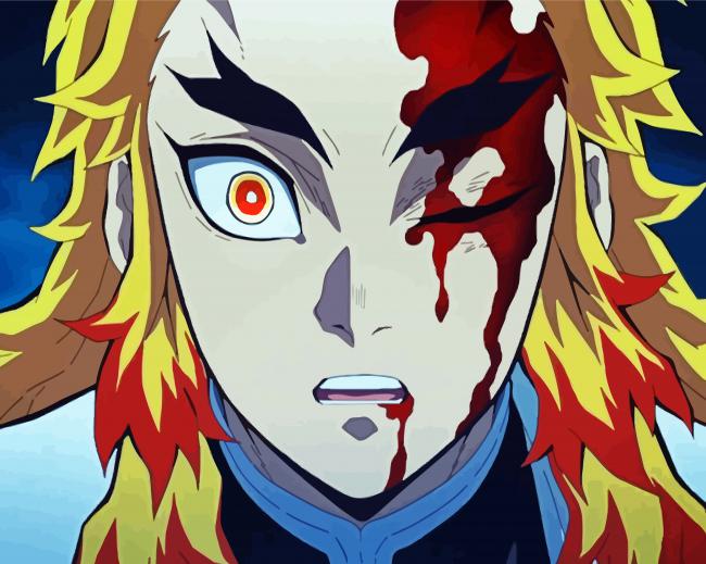 bloody Anime Kyōjurō Rengoku paint by numbers