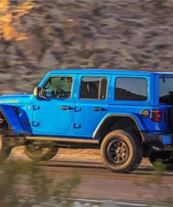 Blue Jeep Car paint by numbers