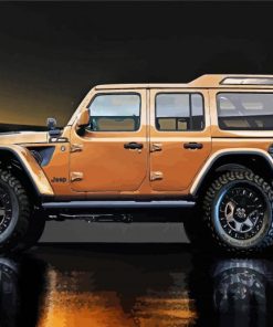 Brown Jeep paint by numbers