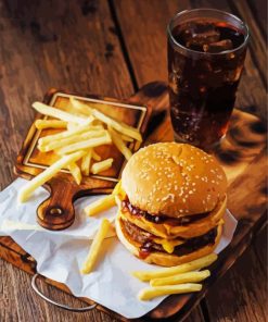 Burger And Cola paint by numbers