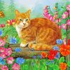 Cat And Flowers paint by numbers