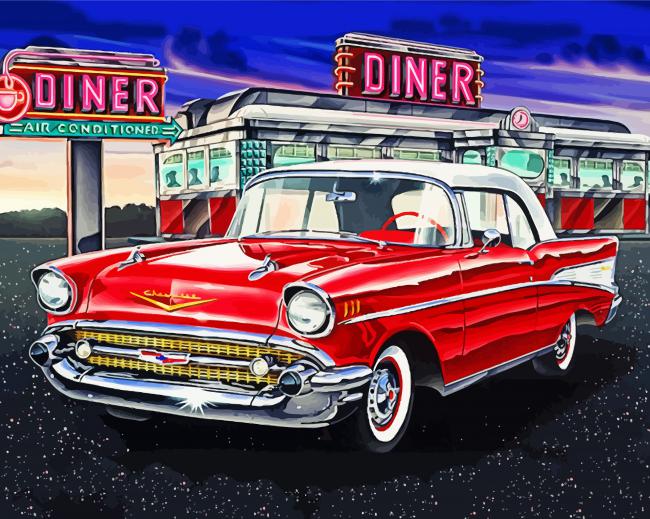 Chevrolet Bel Air Diner paint by numbers