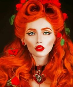 Classy Redhead Lady paint by number