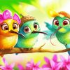 Cute Hummigbirds paint by numbers