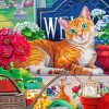 Cute Kitty And Flowers paint by numbers