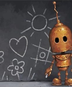 Cute Robot paint by number