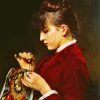 Embroidering Women paint by numbers