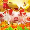 Fall Pigs Animation paint by numbers