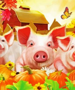 Fall Pigs Animation paint by numbers