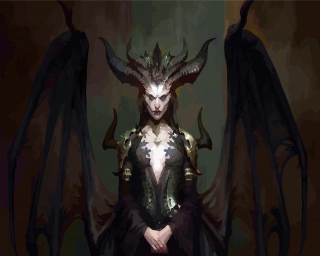Female Devil Lilith paint by numbers