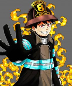 Fire Force Anime Character paint by numbers