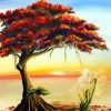 Flamboyan Tree Art paint by numbers