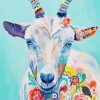 Floral Goat paint by numbers