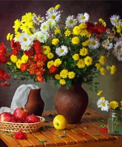 Flowers And Fruit Still Life paint by numbers