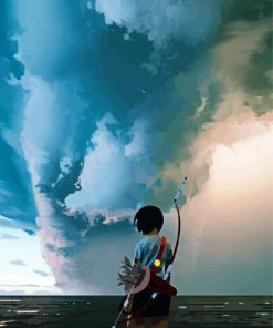 Girl Watching Tornado paint by numbers