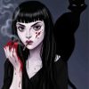 Goth Girl And Black Cat paint by numbers