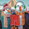 Gothic Snowman Couple paint by number