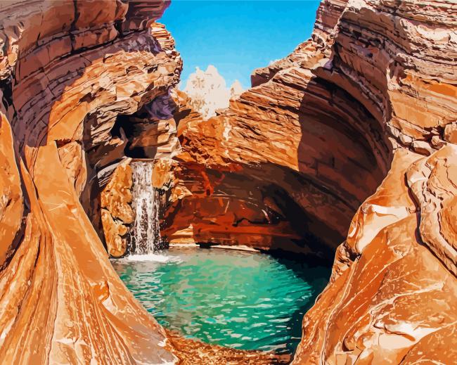 Hamersley Gorge Karijini National Park paint by numbers