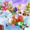 Happy Animals Enjoying The Snow paint by numbers