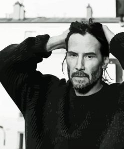 Keanu Reeves Black And White paint by number