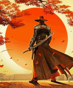 Lonely Samurai Man paint by number