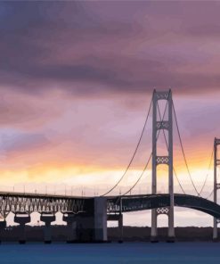 Mackinac Bridge Michigan Building paint by numbers