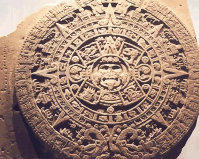 Mayan Calendar Stone paint by number