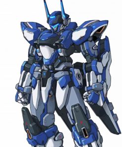 Mecha Blue Robot paint by numbers