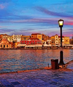 Old Venetian Port Of Chania Greece paint by numbers