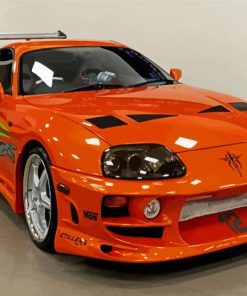 Orange Toyota Supra Mark IV paint by number