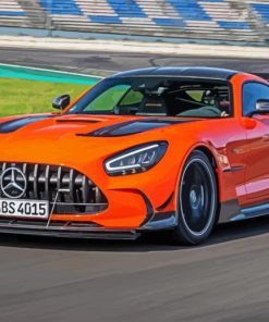 Orange Mercedes Amg Gt paint by numbers