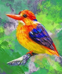 Oriental Dwarf Kingfisher Bird Art paint by numbers