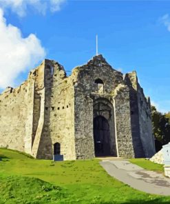 Oystermouth Castle Swansea paint by number