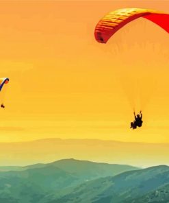 Parachute Ride At Sunset paint by numbers