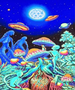 Psychedelic Trippy Space Art paint by numbers