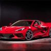 Red Chevrolet Corvette C8 paint by numbers