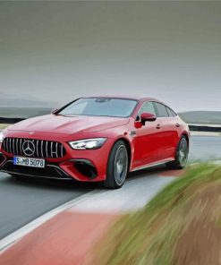 Red Mercedes Amg Gt paint by numbers