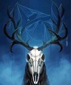 Scary Deer Skull paint by number