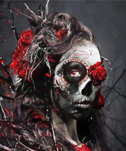 Scary Sugar Skull Woman paint by number