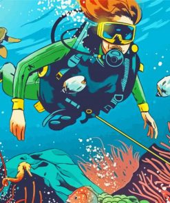 Scuba Diver paint by number