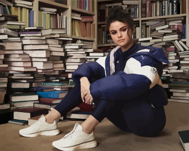 Selena Wearing Puma Jacket paint by number