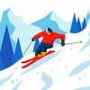 Skier Illustration paint by number