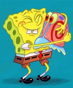 Spongbob And Gary paint by number