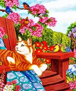 Spring Cat paint by number