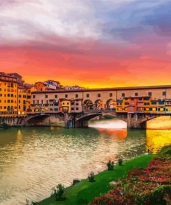 Sunset At Ponte Vecchio paint by numbers