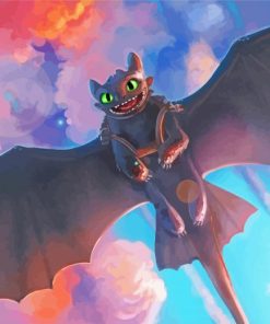 Toothless Light Fury paint by number