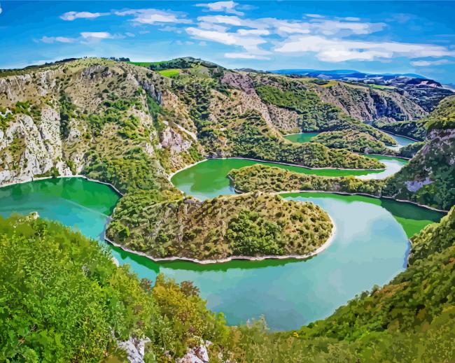 Uvac Canyon Serbia paint by number