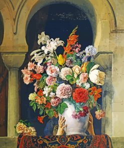 Vase Of Flowers On The Window Hayez Art paint by numbers