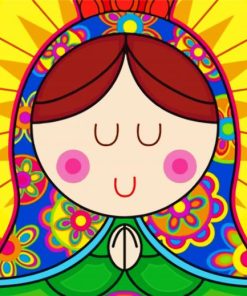 Virgencita Plis Girl paint by numbers